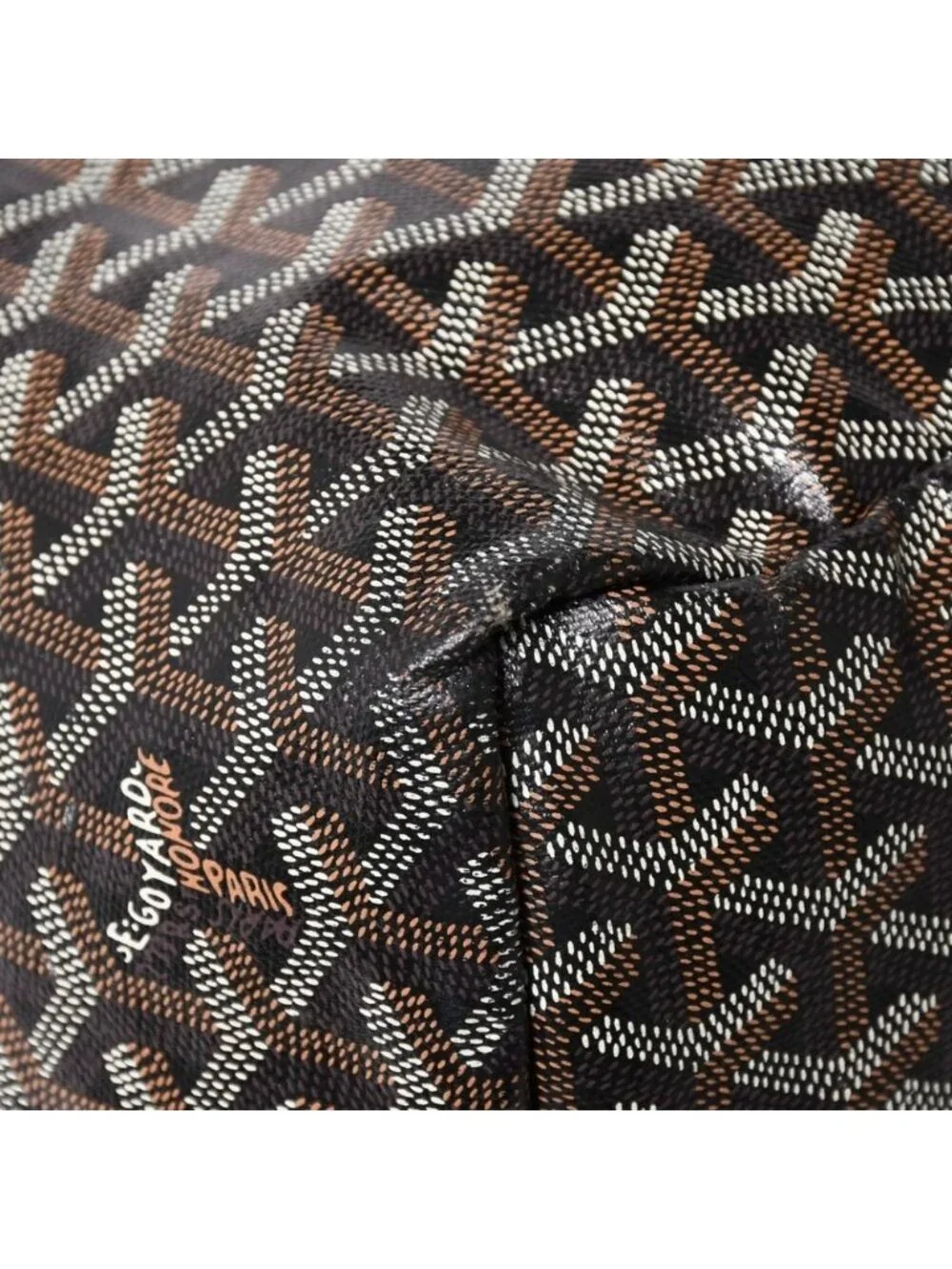 Goyard Super Rare Saint Louis XXL Tote Bag Leather Black Markage Herringbone